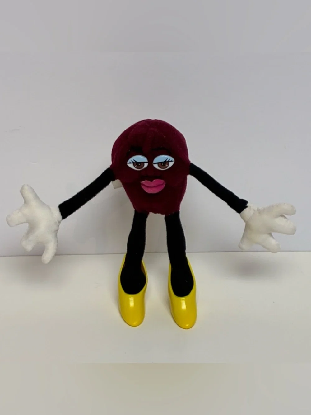 Hardee's Vintage Plush Bendable California Raisins Lady 1988 Applause Heels 6in